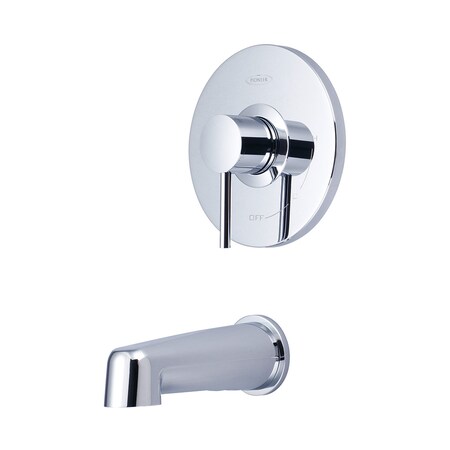 Pioneer Industries Single Handle Tub Trim Set, Wallmount, Polished Chrome T-4MT201
